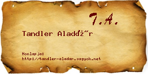 Tandler Aladár névjegykártya
